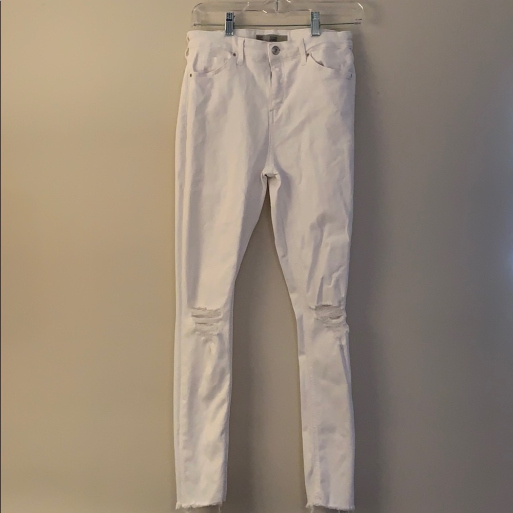 Topshop Jamie High Waisted White Jeans